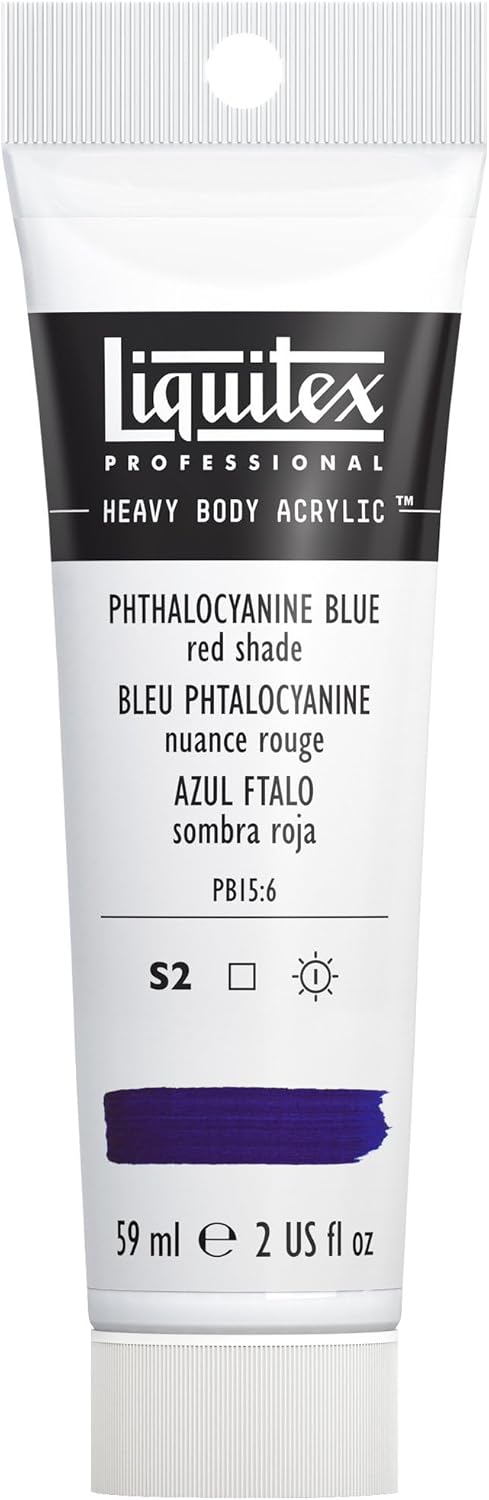 Liquitex Professional Heavy Body Acrylic Paint, 2-oz (59ml) Tube, Phthalocyanine Blue (Red Shade)