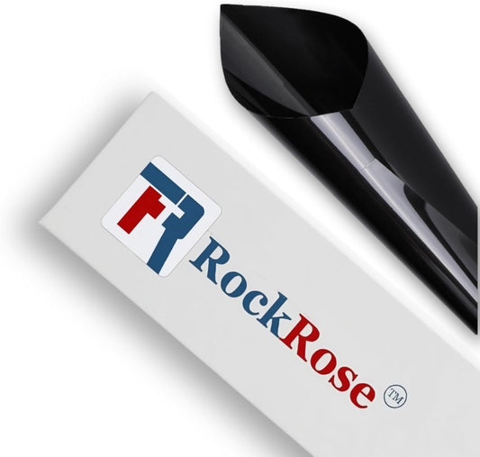 Rockrose Professional Blackout Home Window Tint Film - Sun Blocking Privacy Cover for Home Offices - Room Darkening Sun Light Blocker - 24 in x 25FT - Total Blackout