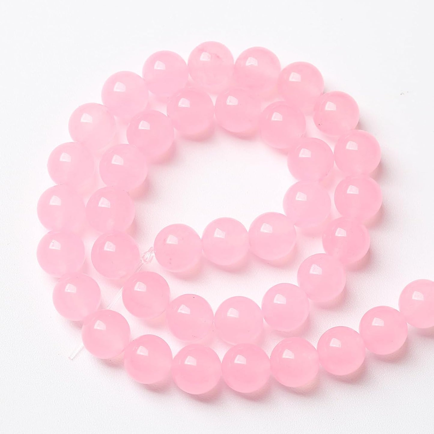 32pcs Natural Light Pink Chalcedony Stone Beads for Jewelry Making - Energy Healing Power Stone - DIY Bracelet Necklace Accessories - 15" (12mm, Light Pink Chalcedony)