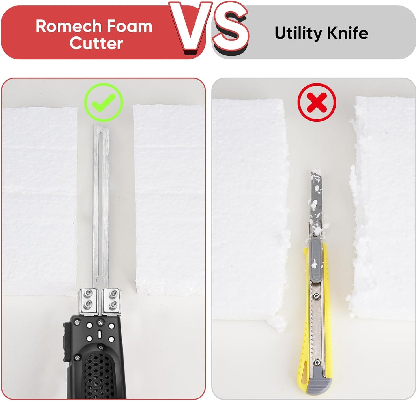 ROMECH Foam Cutter Pro Electric Hot Knife, 200W Air Cooled Styrofoam Cutting Tool Kit- with Heavy-duty Case Blades & Accessories RM-009 (200W Air Cooled)