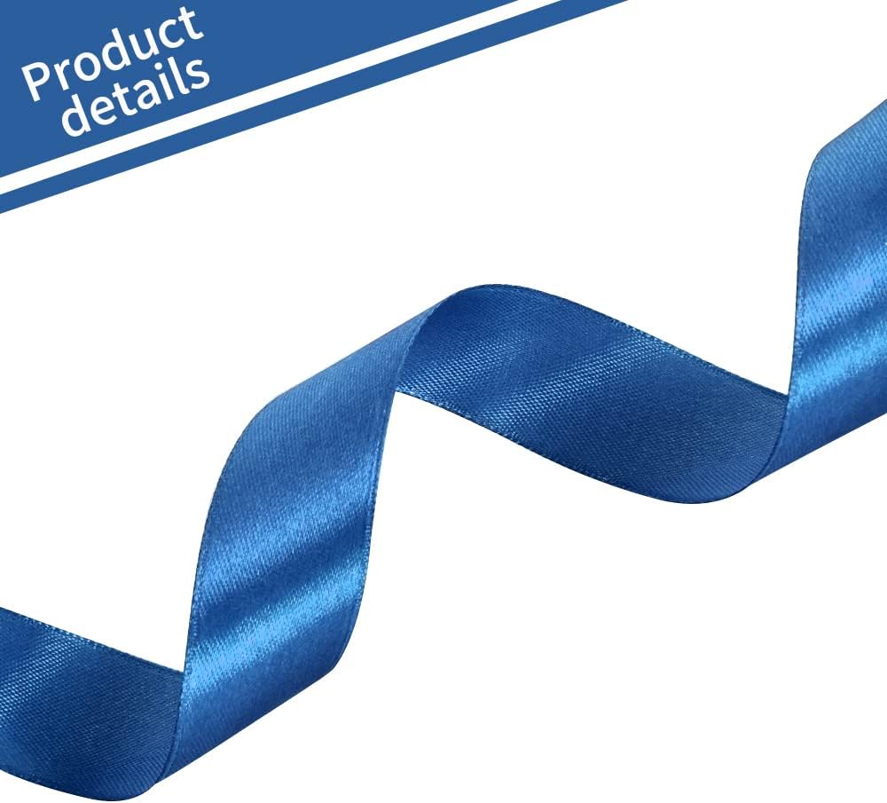 TONIFUL 1 Inch x 100yds Navy Deep Blue Satin Ribbon, Thin Solid Color Satin Ribbon for Gift Wrapping, Crafts, Hair Bows Making, Wedding Party Decoration, Invitation Cards, Floral Bouquets