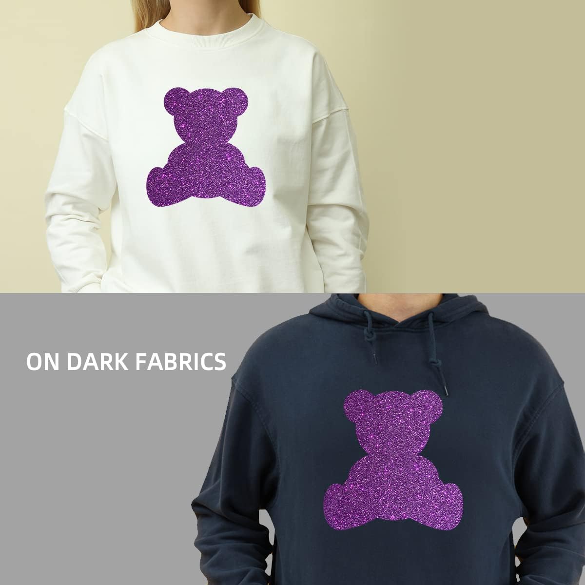 Purple Glitter HTV Heat Transfer Vinyl Bundle 8 sheets-12 x12 Iron on Vinyl for T Shirts Hats Clothing Compatible with Cricut Cameo Heat Press Machine