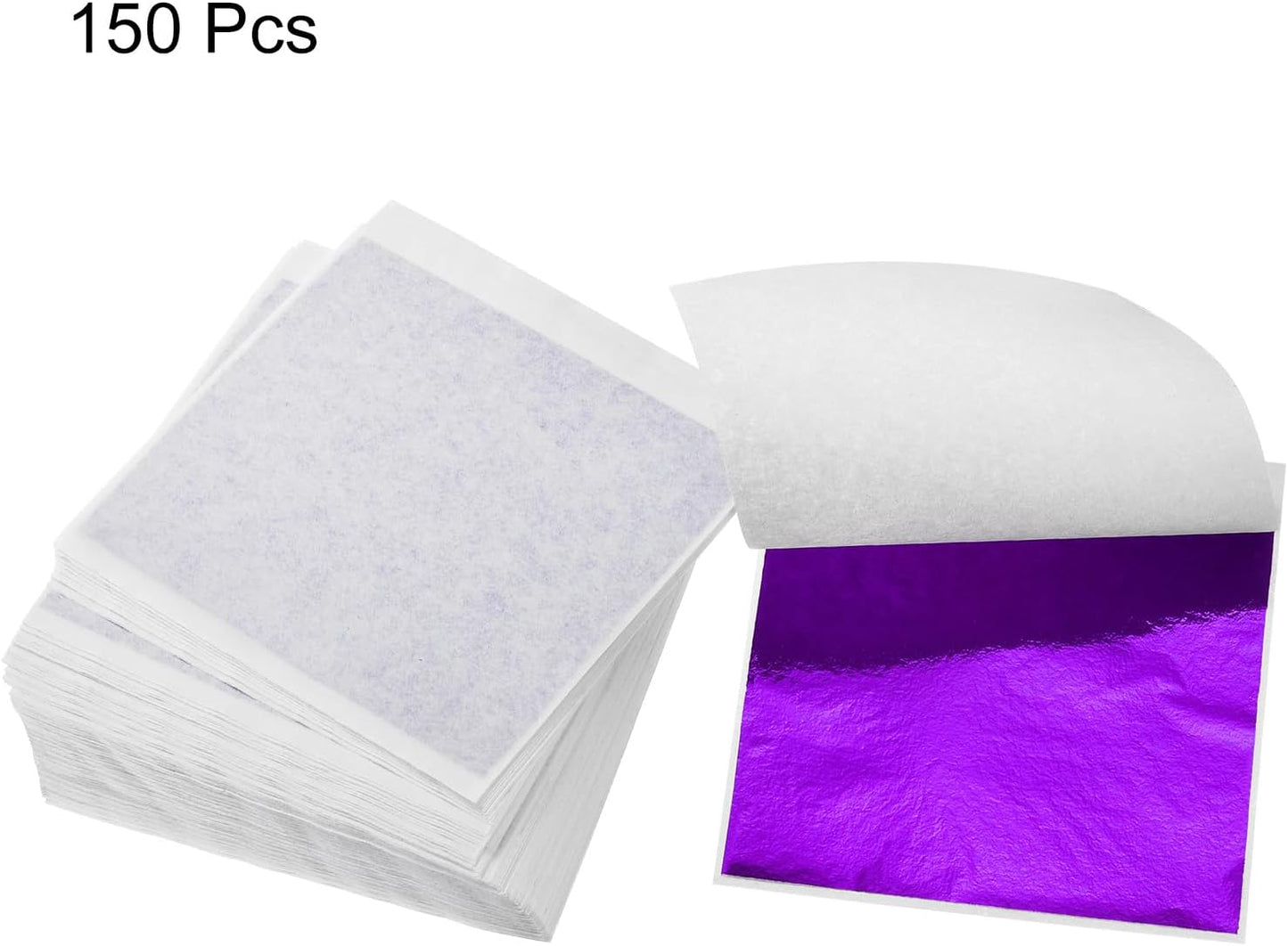 MECCANIXITY Gold Leaf Foil Sheet, Purple Leaf Papers, 3.3 Inch x 3.1 Inch for Art Decoration, Sculptures, Painting, Pack of 150 Pcs
