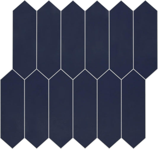 SUNWINGS Backsplash Tile for Kitchen Peel and Stick, Stone Composite Self Adhesive Tiles Long Hexagon Mosaic Wall Tile for Kitchen, 12 Inch x 11.22 Inch 10 Sheets Navy Blue