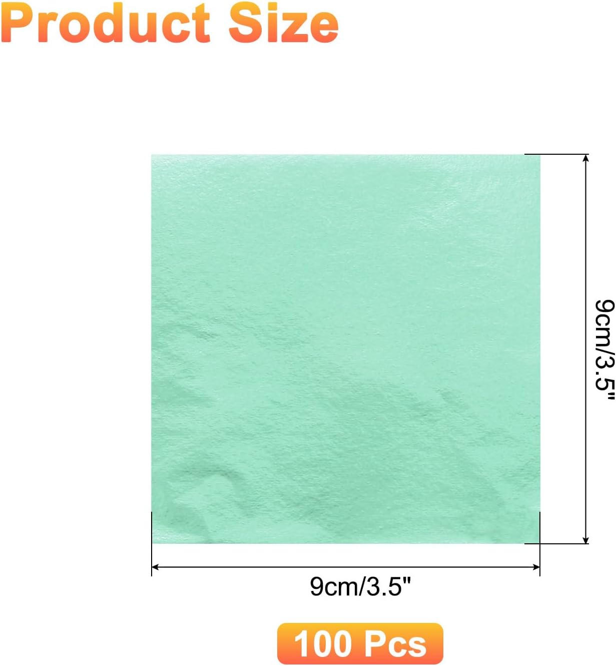 uxcell 100pcs Leaf Sheets, 3.5" x 3.5" Foil Sheets Paper Sheets for DIY Crafts Painting Nails Resin Furniture Decoration(Light Cyan)