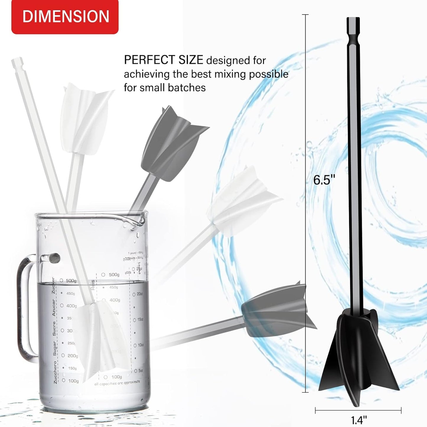 8 Pcs Resin Mixer Paddles for Resin Drill, Epoxy Mixer Attachment for Drill, Paint Mixer/Paint Stirrer for Mixing Resin, Epoxy, Silicone Molds