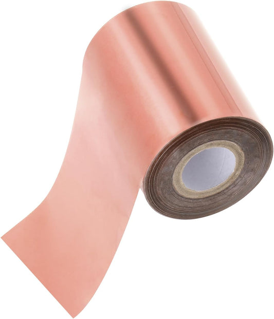 PATIKIL 3.2"x400Ft Hot Stamping Foil Paper,Heat Transfer Hot Stamping Paper Foil Roll for Leather DIY Logo Decor Craft Gift Card Package Scrapbook,Rose Gold
