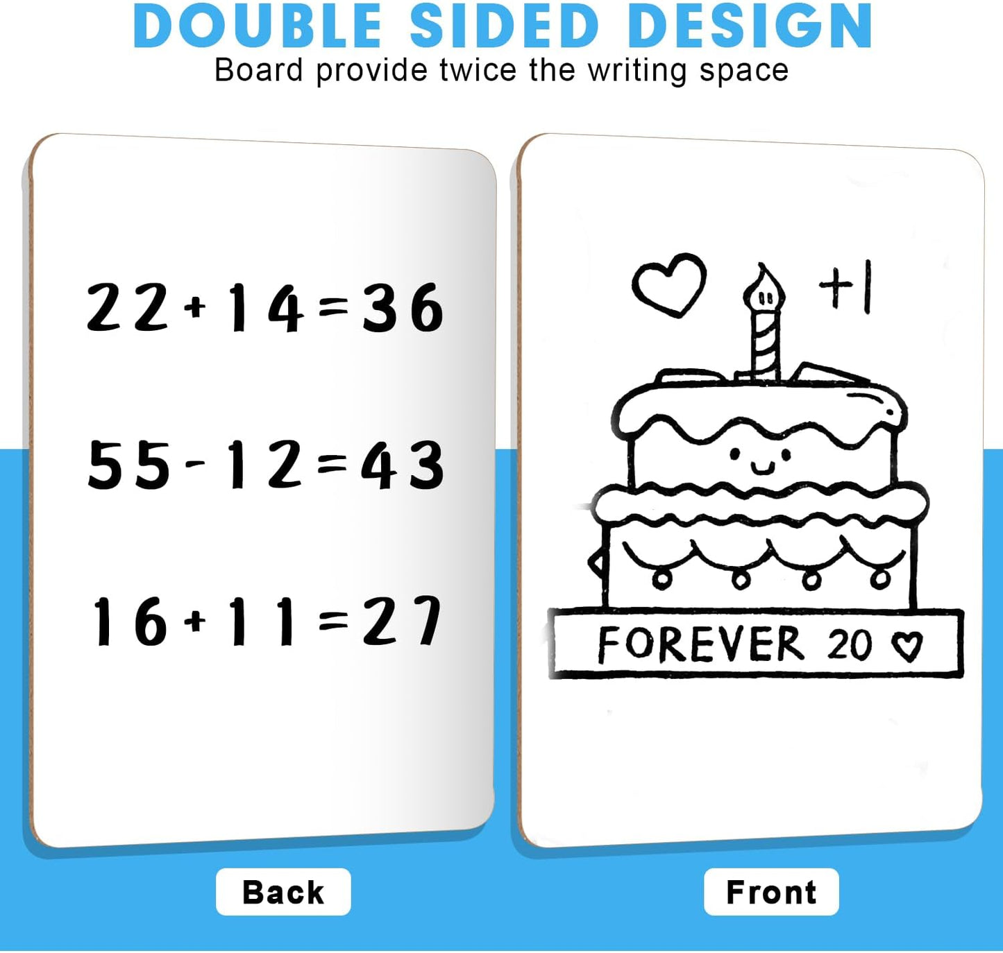 Dry Erase LapBoards, PANDRI 16 Pack Double Sided 12.5 x 9 Inch Whiteboards with 16 Erasers, Dry Erase Boards for Office Students Classroom Teacher Supplies