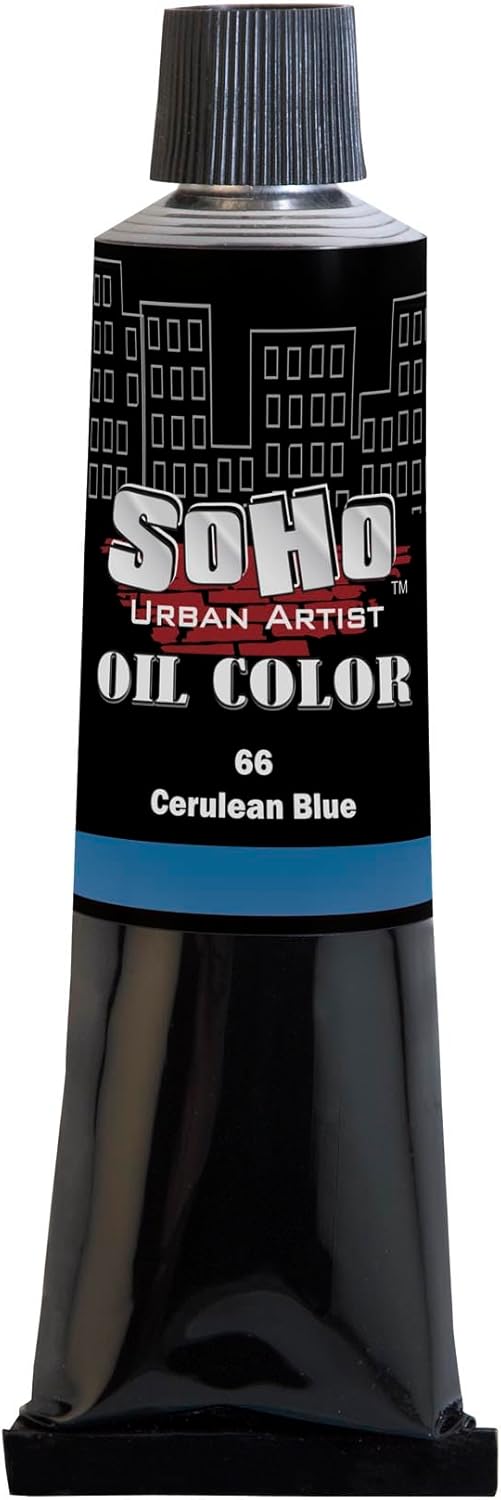 Soho Urban Artist Oil Paint - Cerulean Blue, 170 ml Tube - Best Valued Oil Colors for Painting, Excellent Pigment Load