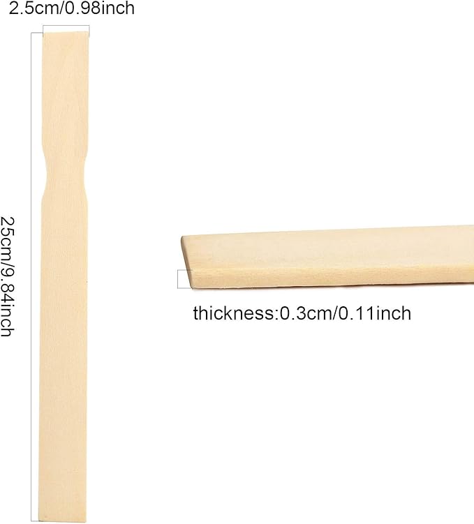 ZOENHOU 100 PCS 10 Inch Paint Sticks, Premium Wooden Paint Stir Waxing Mixing Sticks Bulk for Crafts Painting Crafting Resin Wood Paddle Hobby Projects Garden