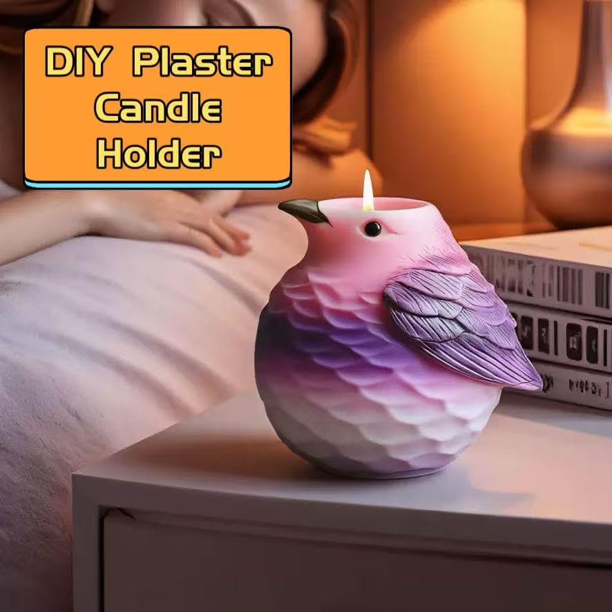 Animal Resin Molds Silicone 3D Cute Bird Epoxy Resin Plaster Candle Holder Wax Molds for Candle Making, Art Crafts DIY Unique Display Home Decor