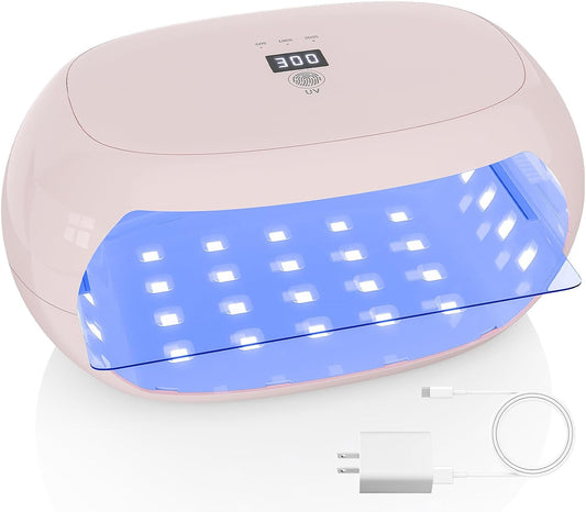 PUWANJILI UV Light for Resin,360° Ring Dual-Layer & Adjustable Time Setting (1/3/5min)UV Resin Light,56 LED High-Powered UV Lamp for Resin Curing,Fast Curing Lamp for Resin Molds,DIY Crafts Decor,Pink