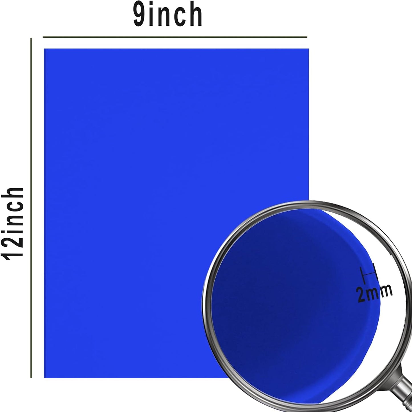 QIDIWIN EVA Foam Craft Sheets - 9x12 Inch 2mm Thick Versatile Non-Adhesive Foam for DIY, Cosplay, Scrapbooking, Classroom Projects - Durable, Flexible, Perfect for Crafting, 12 Pack(Blue)