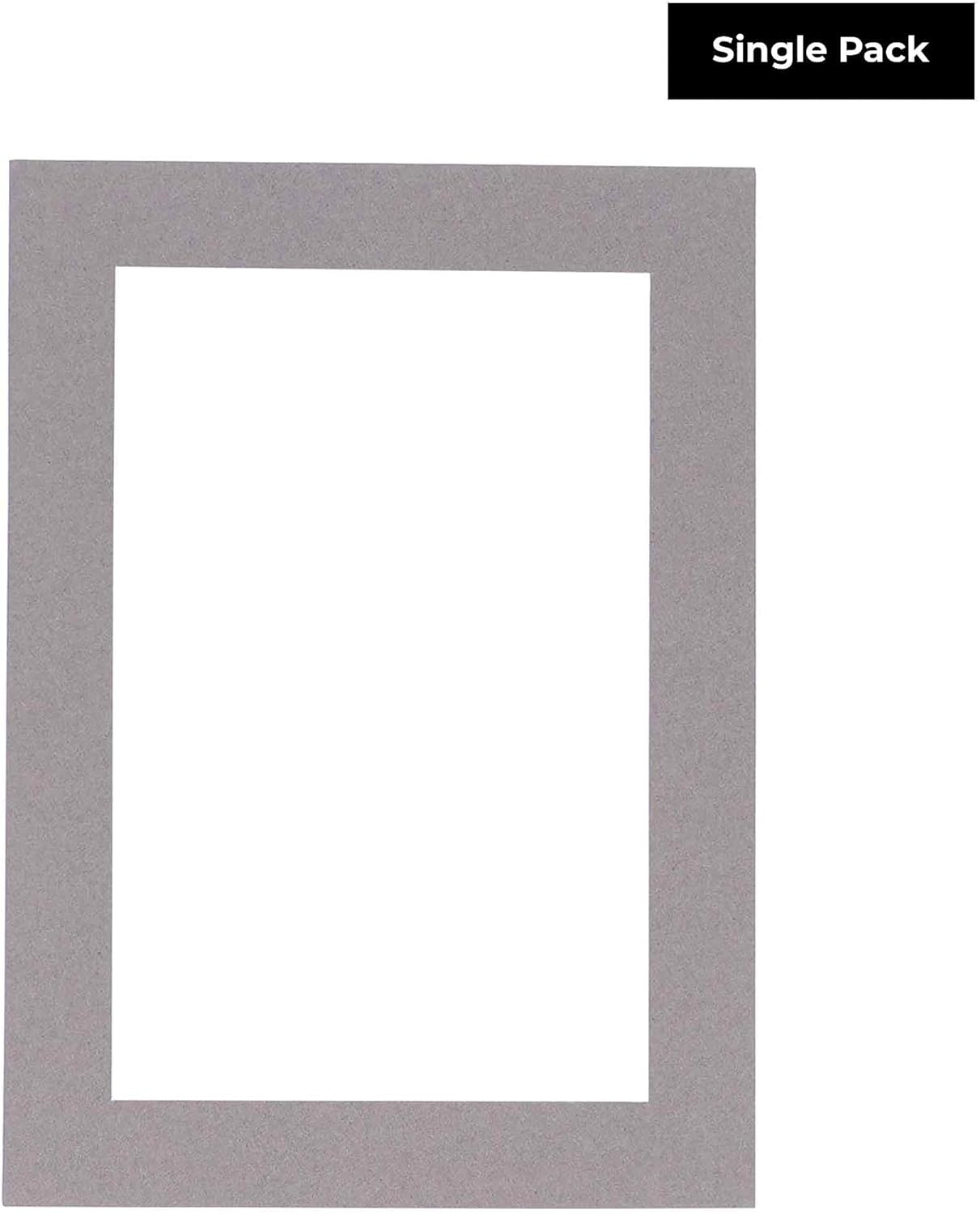 6x8 Mat for 8x10 Frame - Precut Mat Board Acid-Free Show Kit with Backing Board, and Clear Bags Charcoal 6x8 Photo Matte Made to Fit a 8x10 Picture Frame Matboard for Framing, Pack of 1 Mat