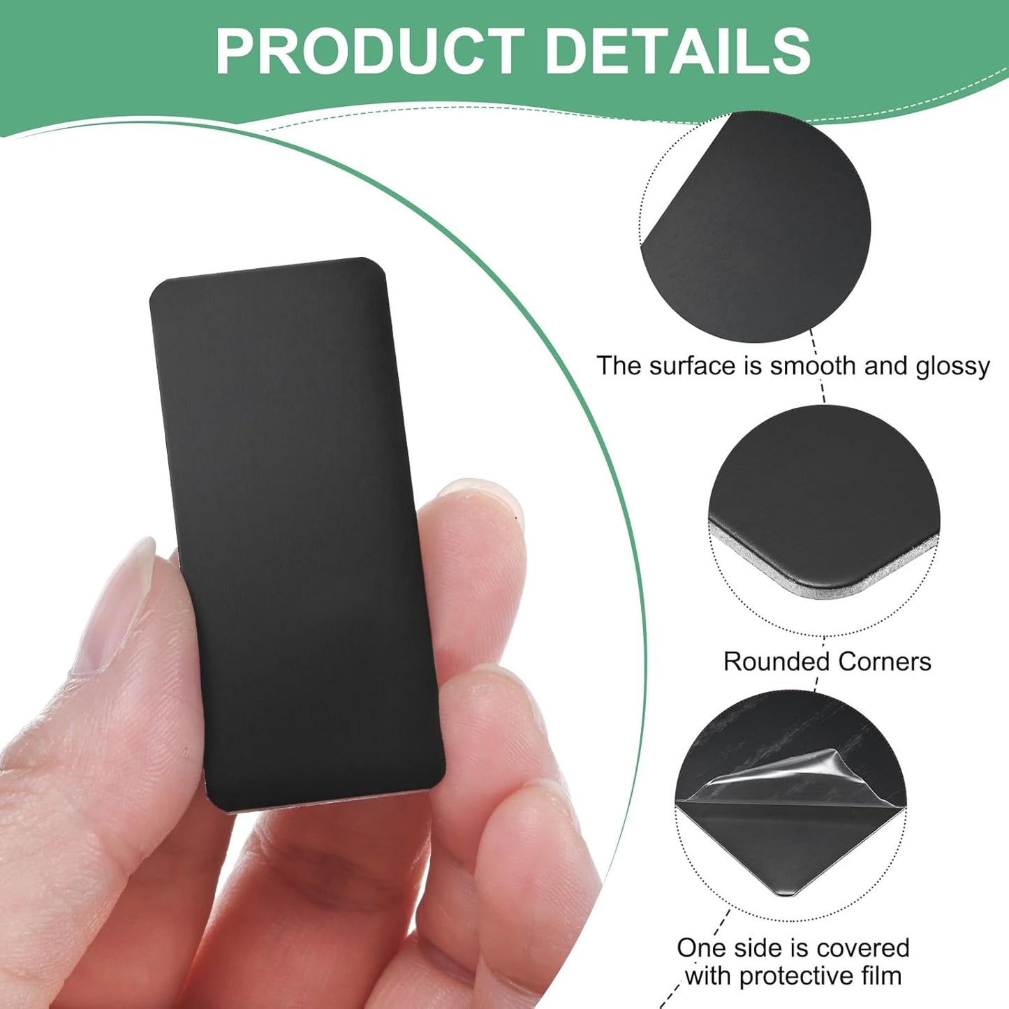 20-Pack Anodized Aluminium Laser Engraved Mount Metal Plate 2x1x0.04 Inch Engraver Blank Anodized Aluminum Sheets for DIY Laser Printing/Home/Office[Black]