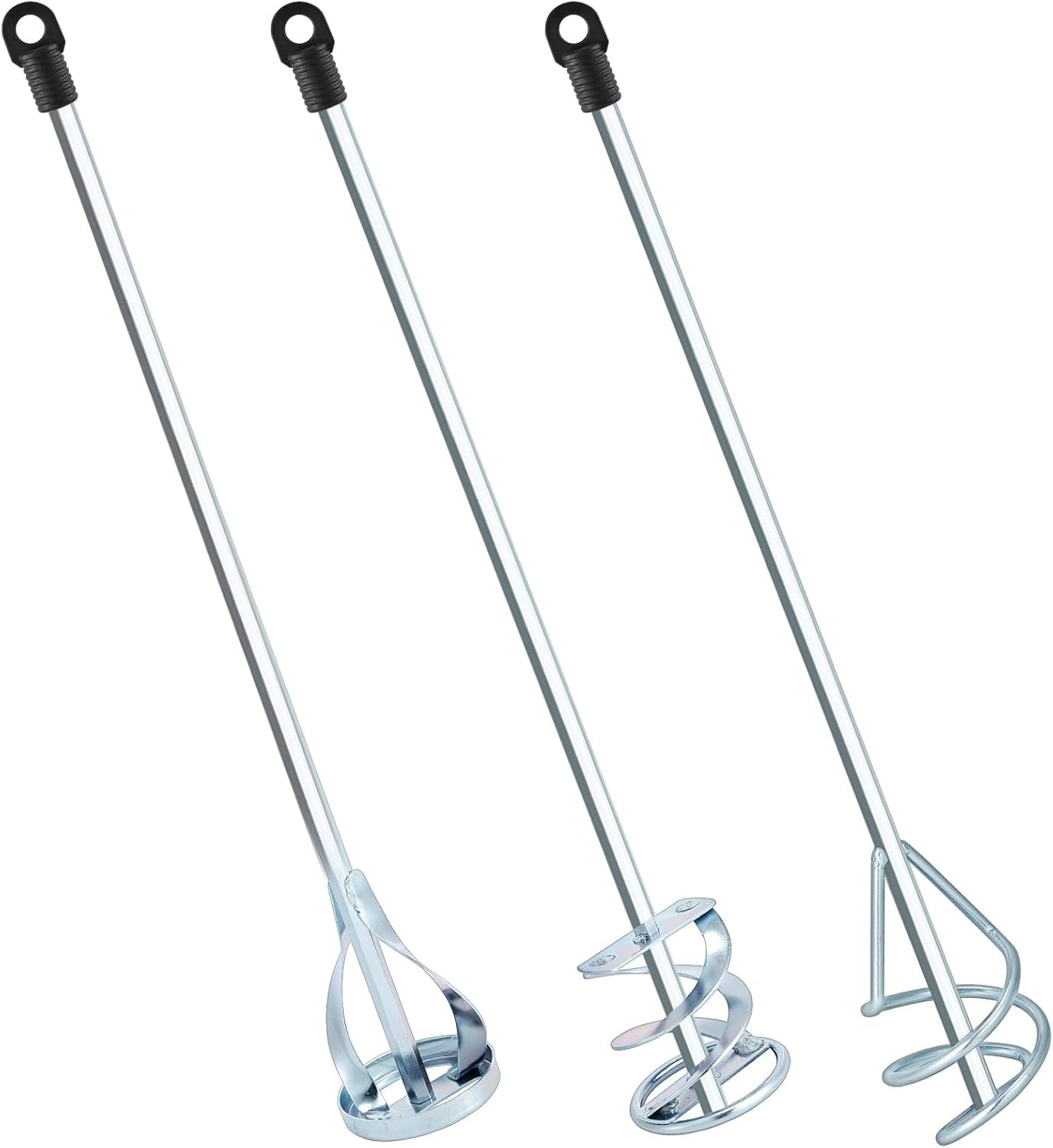 Set of 3 Paint Mixer for Drill Epoxy Resin, Mud, Cement Blades, Paint Stirrer, 15.7" Mixing Paddles and 2.3" Mixing Impeller(White Zinc)