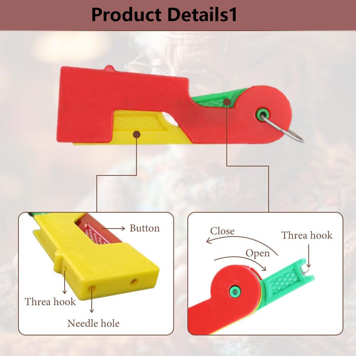 Automatic Needle Threader Set New Sewing Machine Accessories Plastic Auto Needle Threading Device Gifts for Mom and Neighbours (17 Pieces)