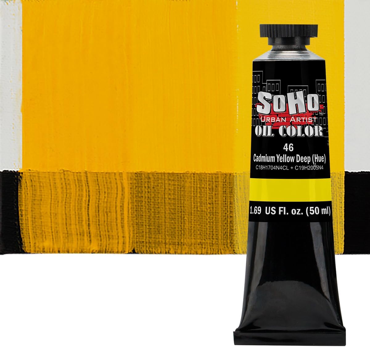 Soho Urban Artist Oil Paint - Cadmium Yellow Deep Hue, 50 ml Tube - Best Valued Oil Colors for Painting, Excellent Pigment Load