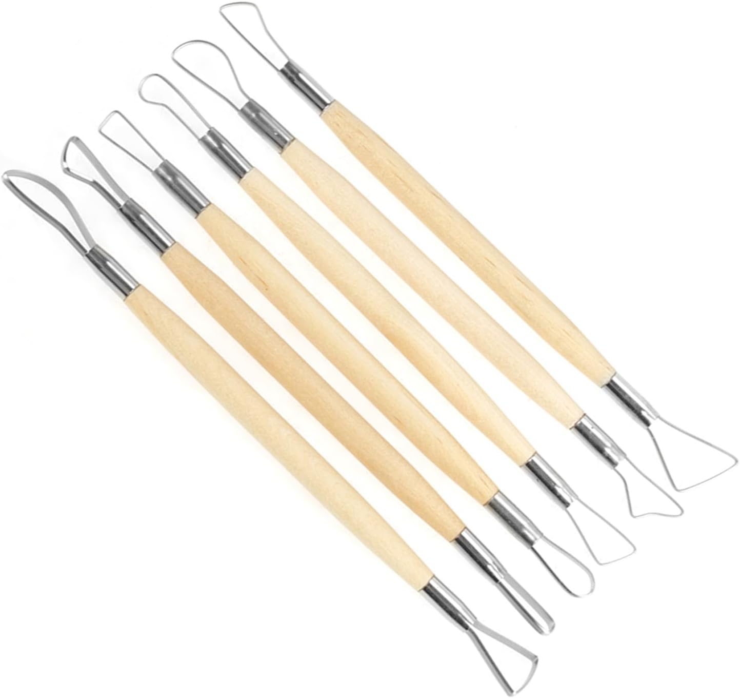 6Pcs Clay Sculpting Tools, Small Double Ended Wax Carving Clay Sculpting Loops Rakes Pottery Tools for Embossing, Carving Tools and Supplies
