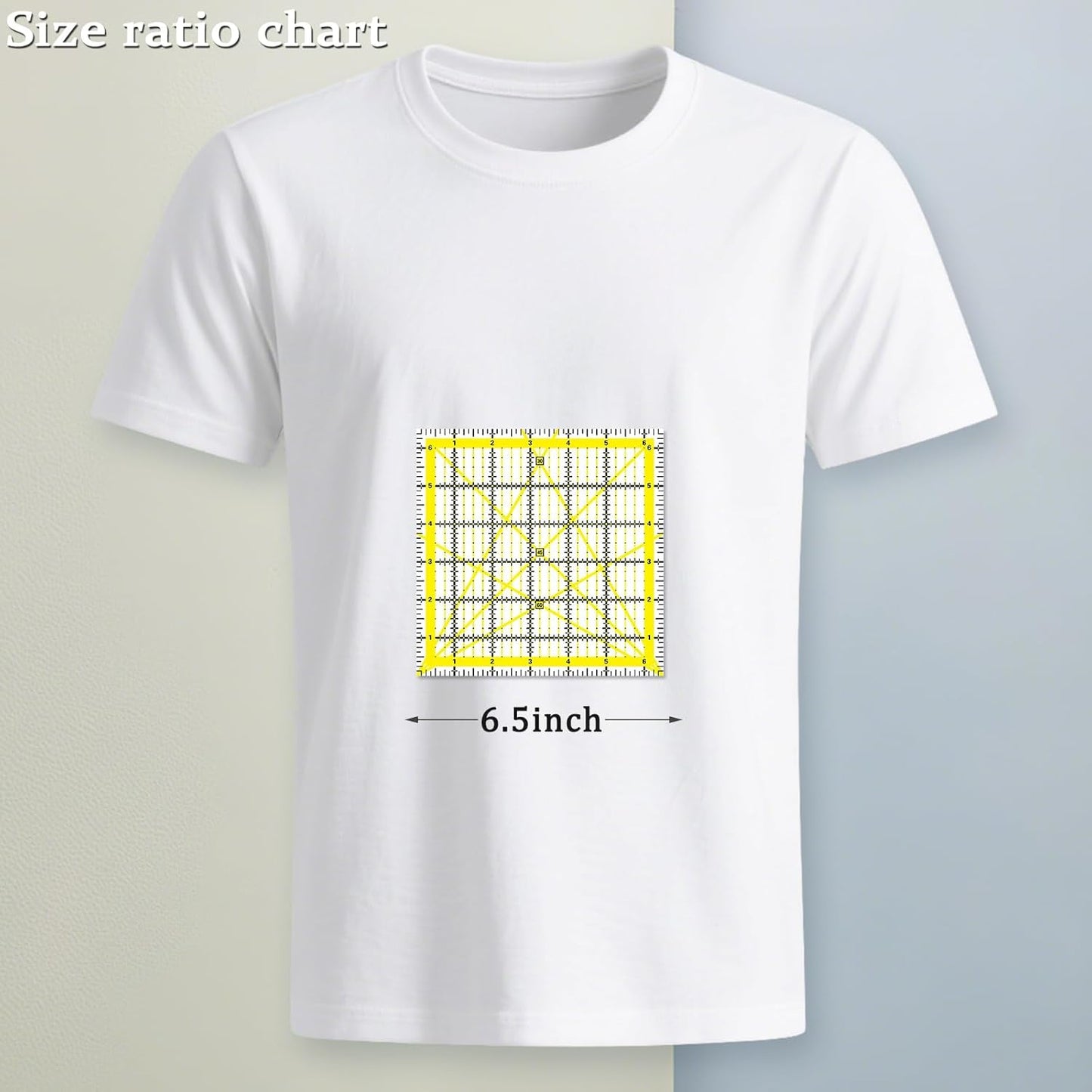 Quilting Rulers, Sewing Rulers, 4 Piece Quilting Square Templates, Acrylic Rulers with Non-Slip Rings for Sewing (3.5"X3.5", 5"X5", 6.5"X6.5", 10.5"X10.5") (Yellow)