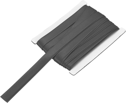 MECCANIXITY Double Fold Bias Tape for Sewing 5/8 Inch x 6 Yards Satin Pre-fold Continuous Binding Tape for Seaming Quilting Hemming Binding DIY Crafts, Dark Gray