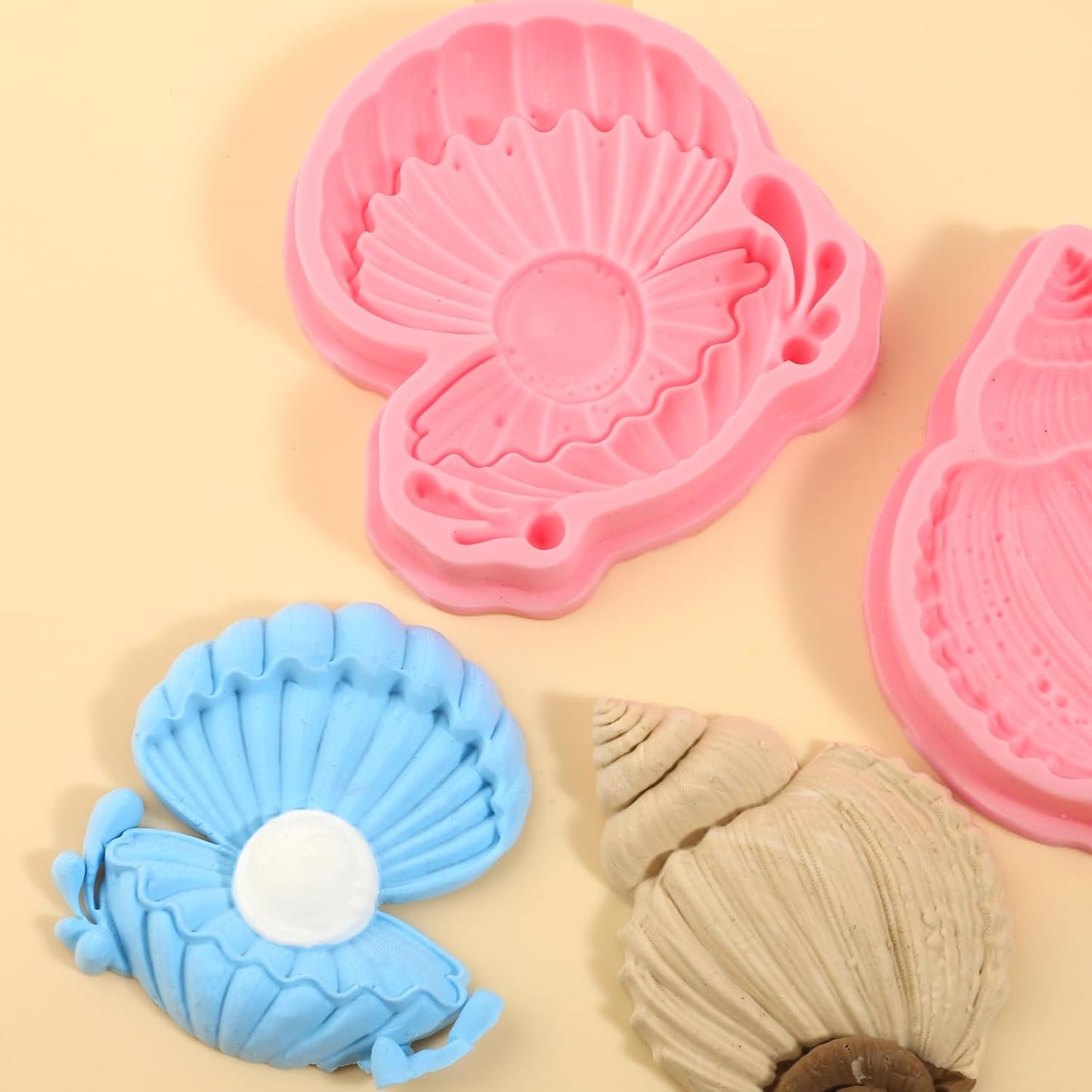 1Pcs Conch Cake Decoration Silicone Mold, Ocean Shell Candy Fondant Molds, Suitable for Chocolate Fudge Cookies Beach Theme Party Baking, Flower Paste UV Resin Clay Modeling