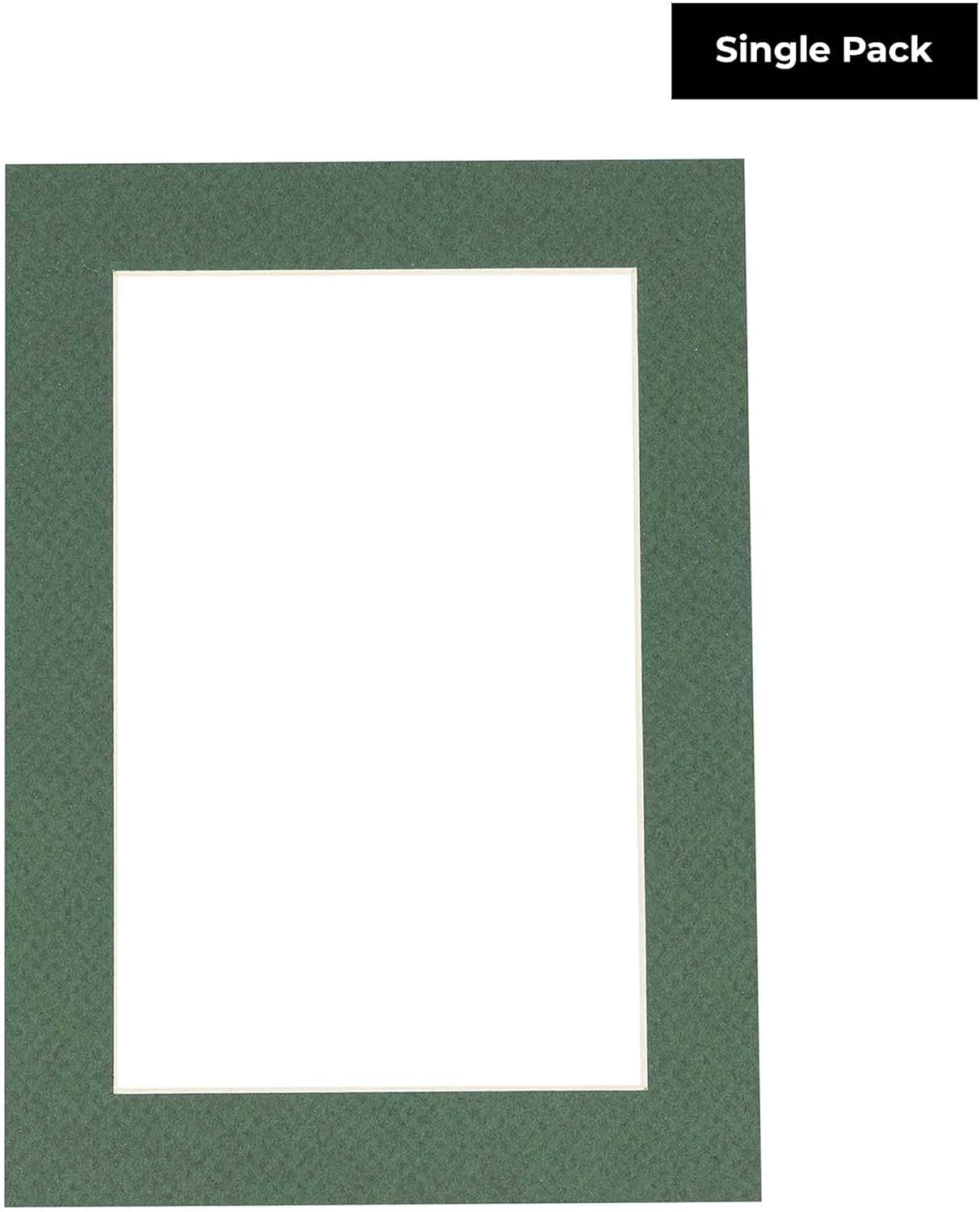 8x10 Mat for 6x8 Photo - Precut Hunter Green Picture Matboard for Frames Measuring 8 x 10 Inches - Bevel Cut to Display Art Measuring 6 x 8 Inches - Acid Free ONE MAT with Backing Board & Clear Bag