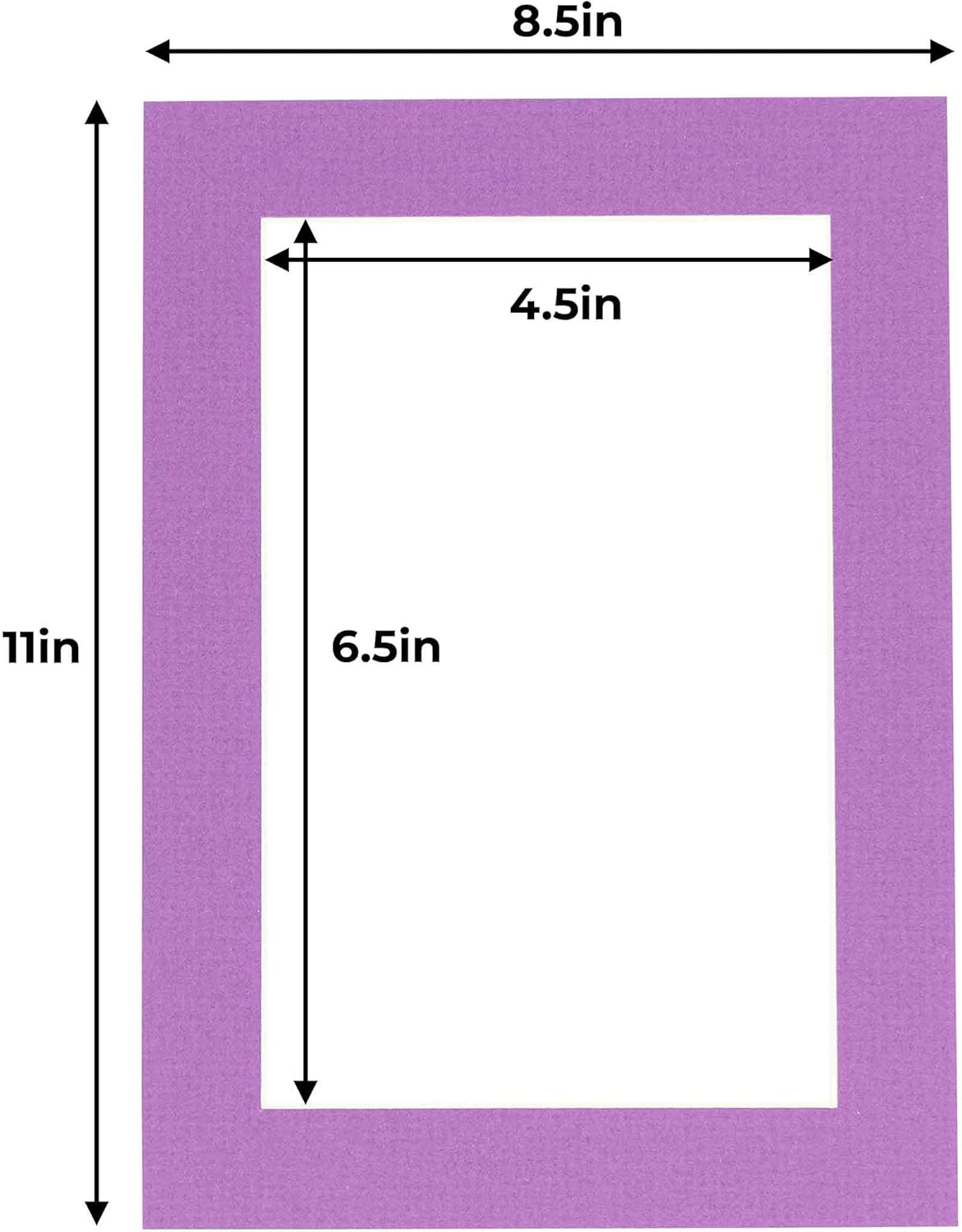5x7 Mat for 8.5x11 Frame - Precut Mat Board Acid-Free Dark Purple 5x7 Photo Matte For a 8.5x11 Picture Frame, Premium Matboard for Family Photos, Show Kits, Art, Picture Framing, Pack of 10 Mats