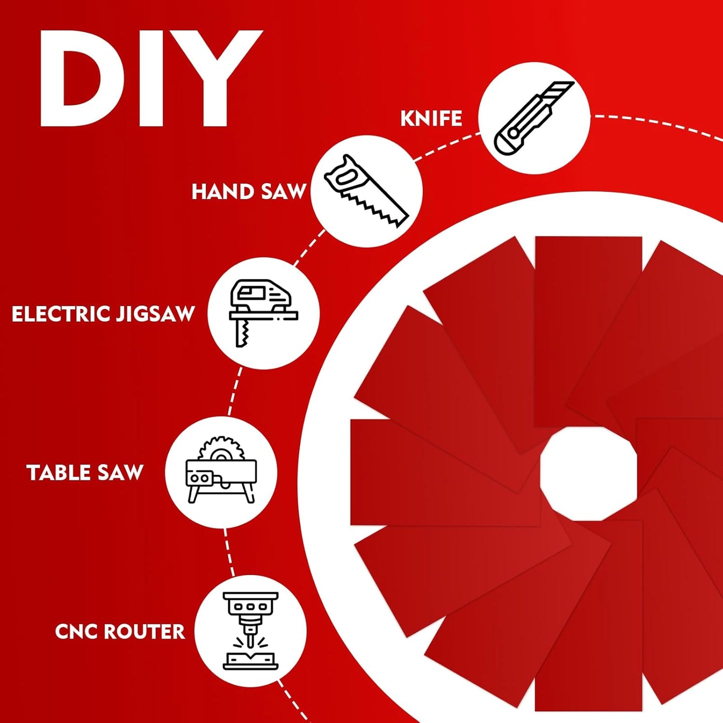 Laser Engraving Blank Red ABS Double Color Plastic Sheet, 11.8x6.49x0.05 inch Materials Double Color Plastic Sheet for Interior Signs, Badges (Red)