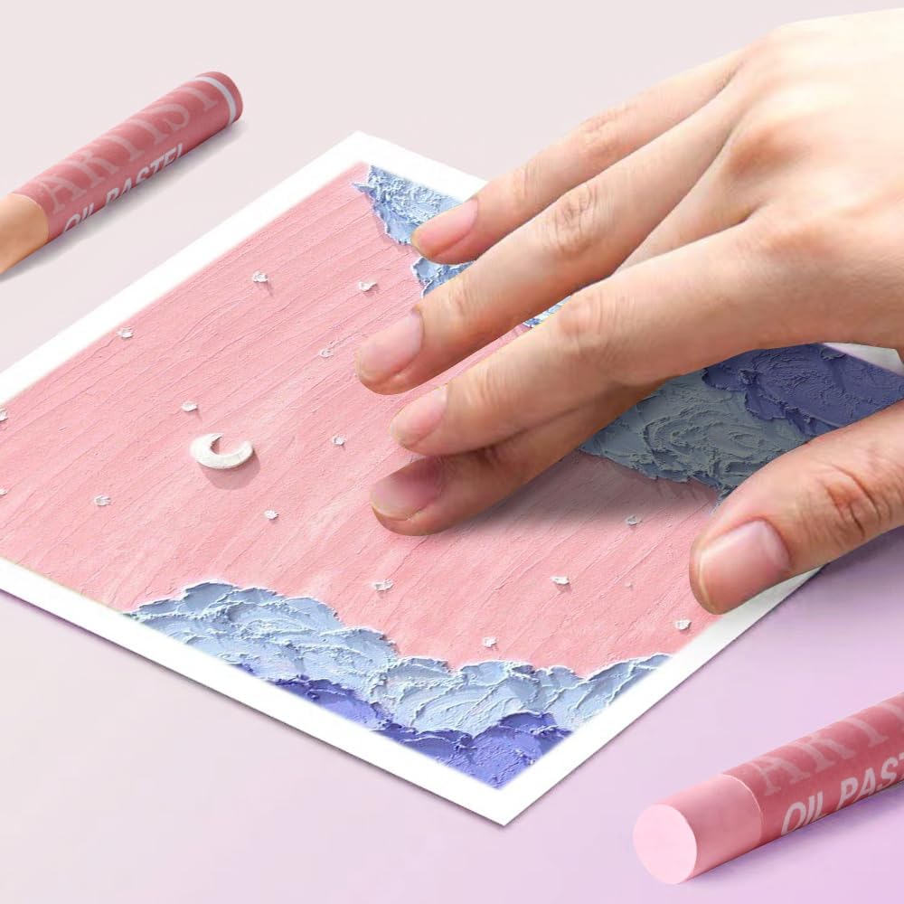 Mifuner Soft Oil Pastels Set (6 Sticks,6 Colors),Colors Heavy Oil Pastels Vibrant and Creamy,Art Supplies for Artists,Gallery Oil Painting Stick,Beginners,Adult Drawing Skin