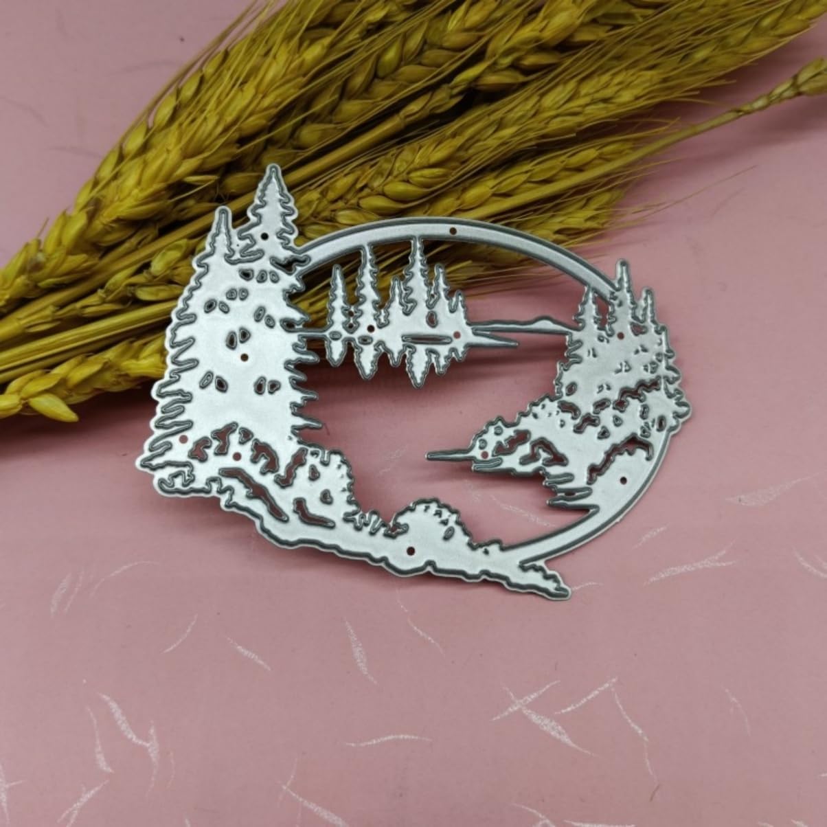 Mvchifay Cutting Dies Happy Birthday Metal Stencils Scrapbooking Tool DIY Emboss Paper Card Making (Christmas Forest-10.2x7.8cm)