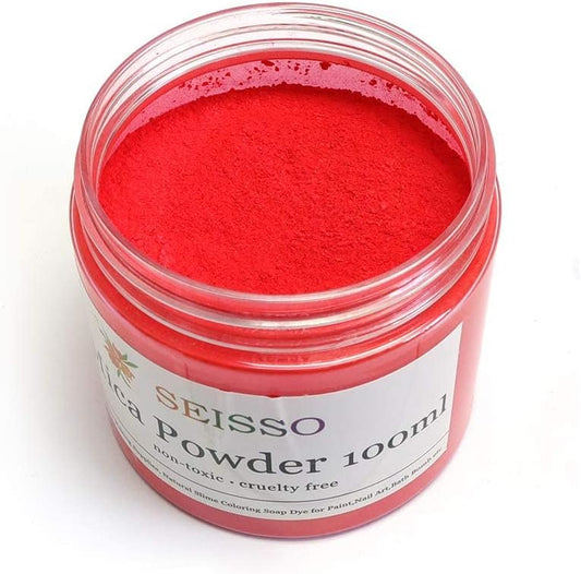 Red Mica Powder for Epoxy Resin 3.5 oz /100g Powdered Pigment for Soap Colorant Bath Bomb Dye, Cosmetic Grade for Lip Gloss, Acrylic Nails Polish, Craft Projects