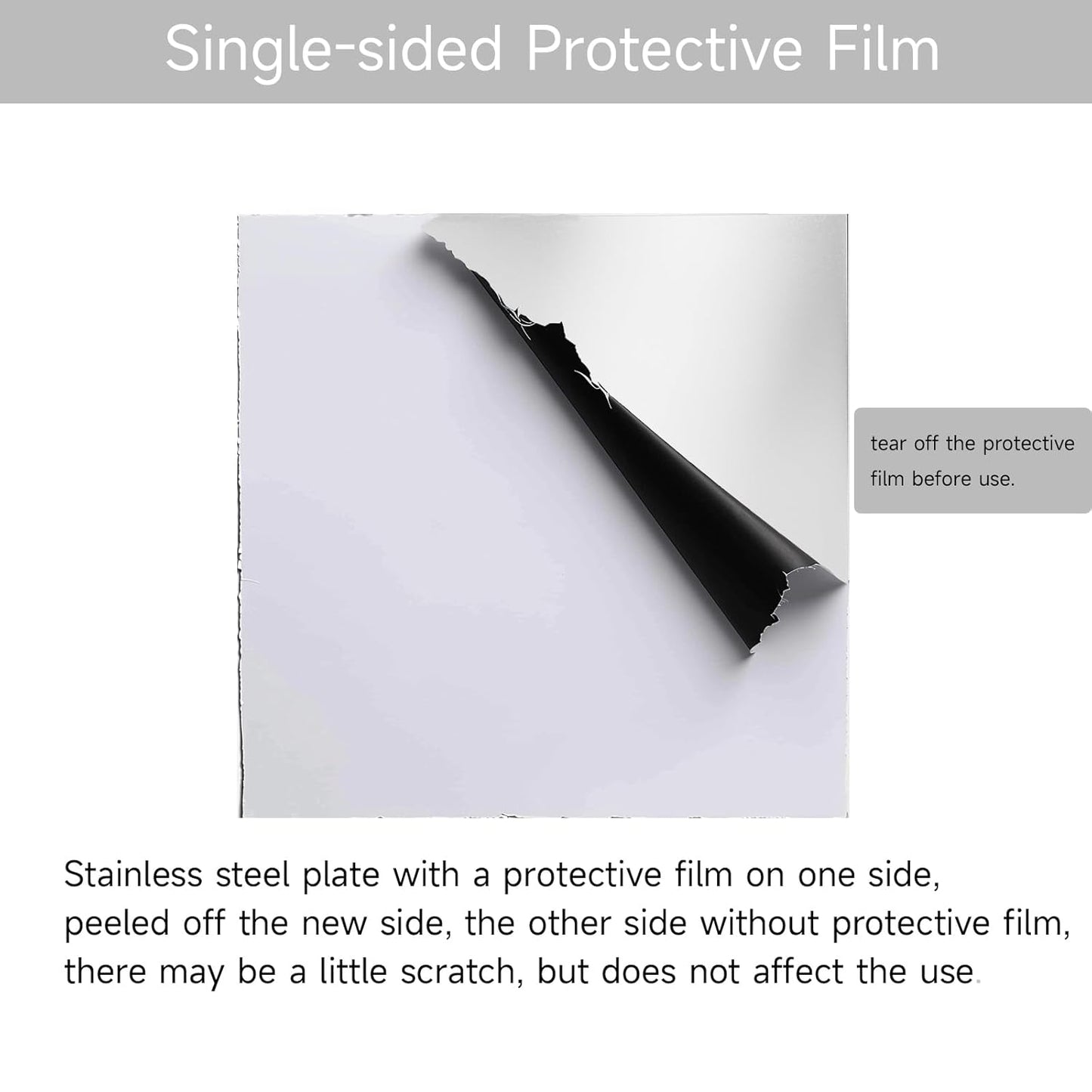 304 Stainless Steel Sheet - 2PCS 12" X 12" X 1/32" Thin Stainless Steel Plate 1/32 Inch Thickness with Protective Film Metal Sheets Shim Stock for Kitchen DIY Crafting (305 x 305 x 0.76 mm)