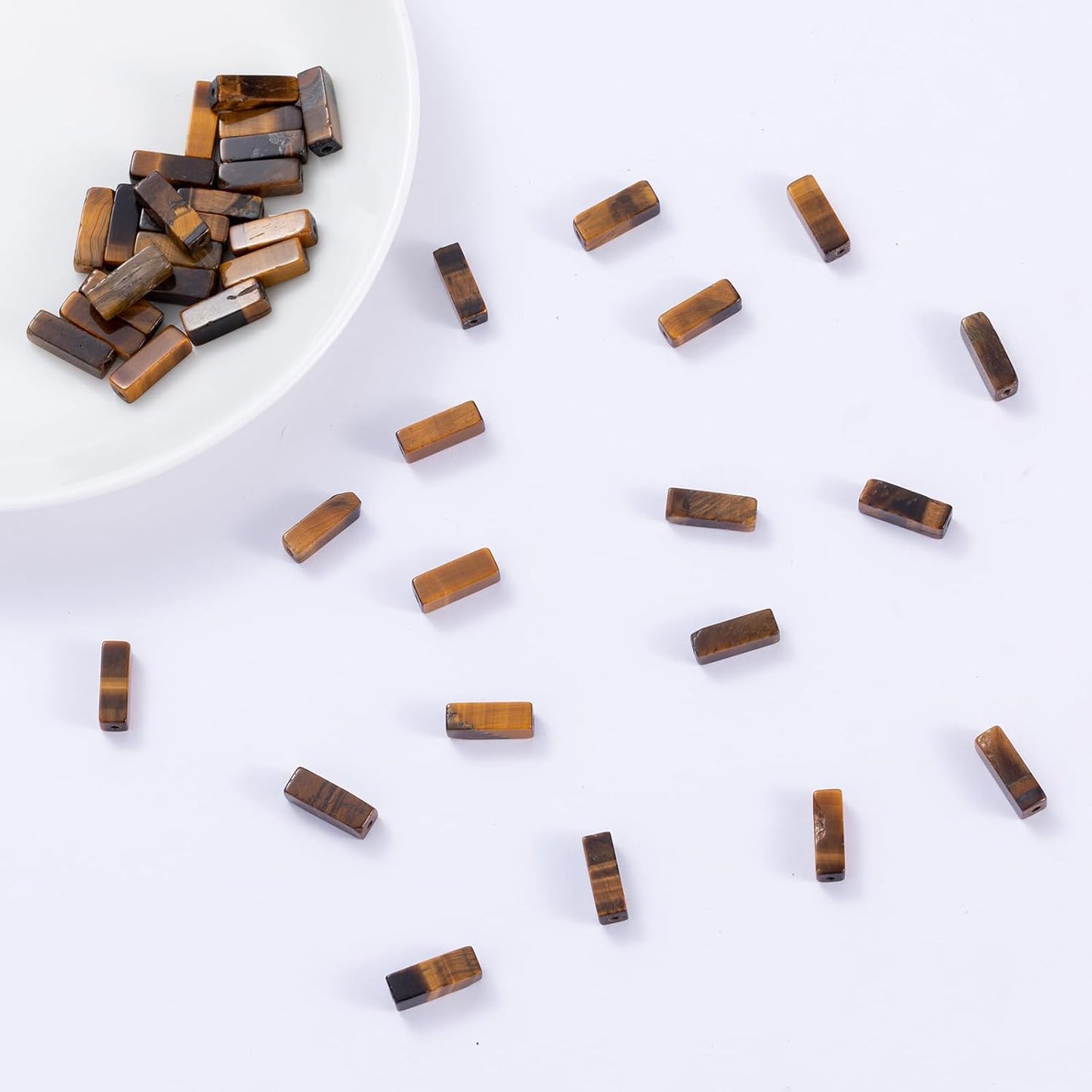 Natural Yellow Tiger Eye Rectangle Tube Beads 4x13mm 38cm/str Loose Semi Gemstone Stone Beads for Making Bracelets Necklace Earrings