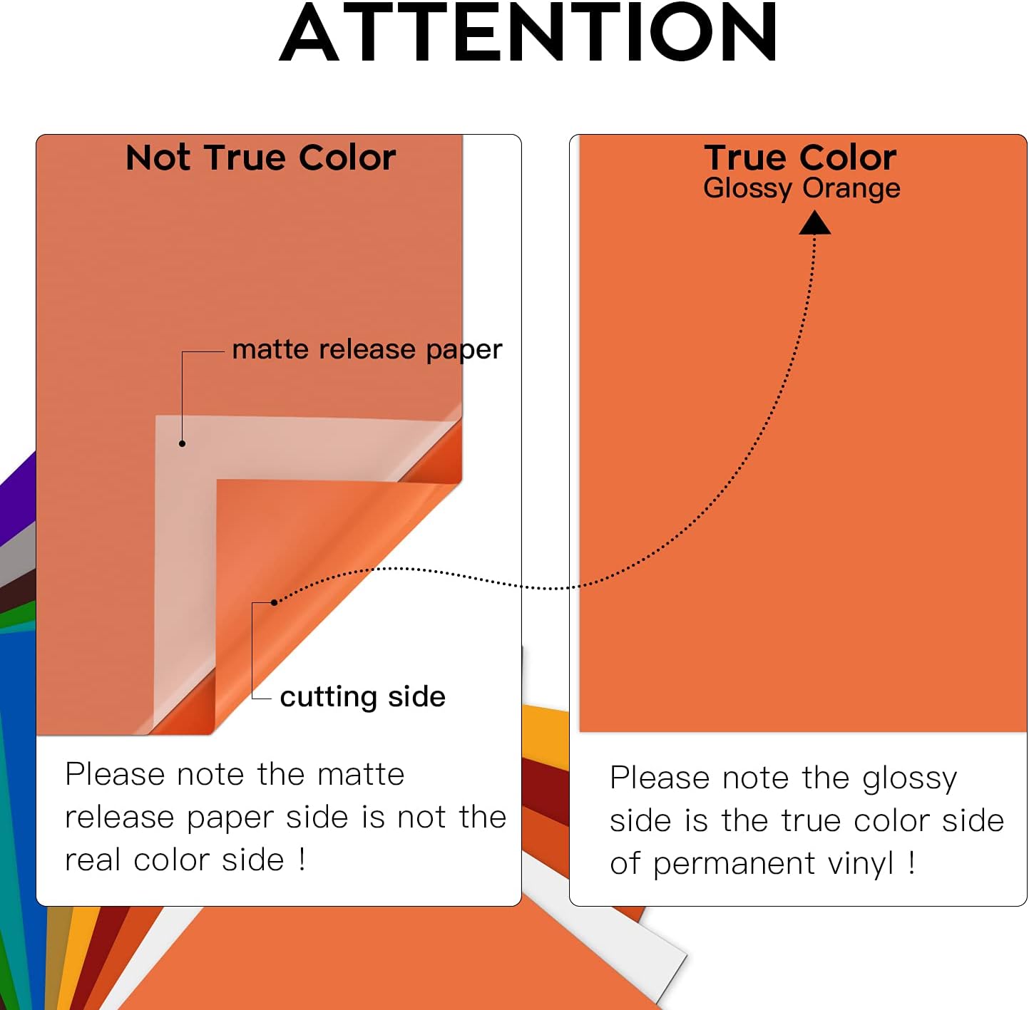 HTVRONT Orange Permanent Vinyl - 12 Pack for Cutting Machine - 10 Sheets 12" x 12"& 2 Transfer Tape Sheets - Glossy