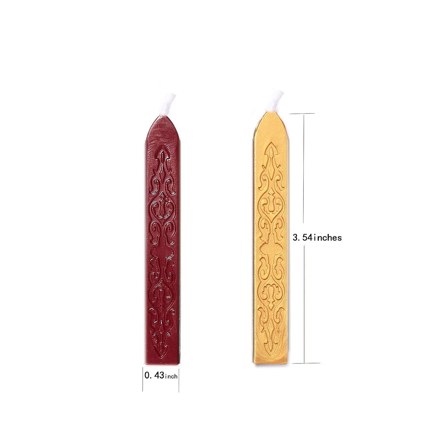 12 Pieces Sealing Wax Sticks with Wicks for Letter Sealing Stamp Wedding Invitations, Packaging Decoration (Red-Gold)