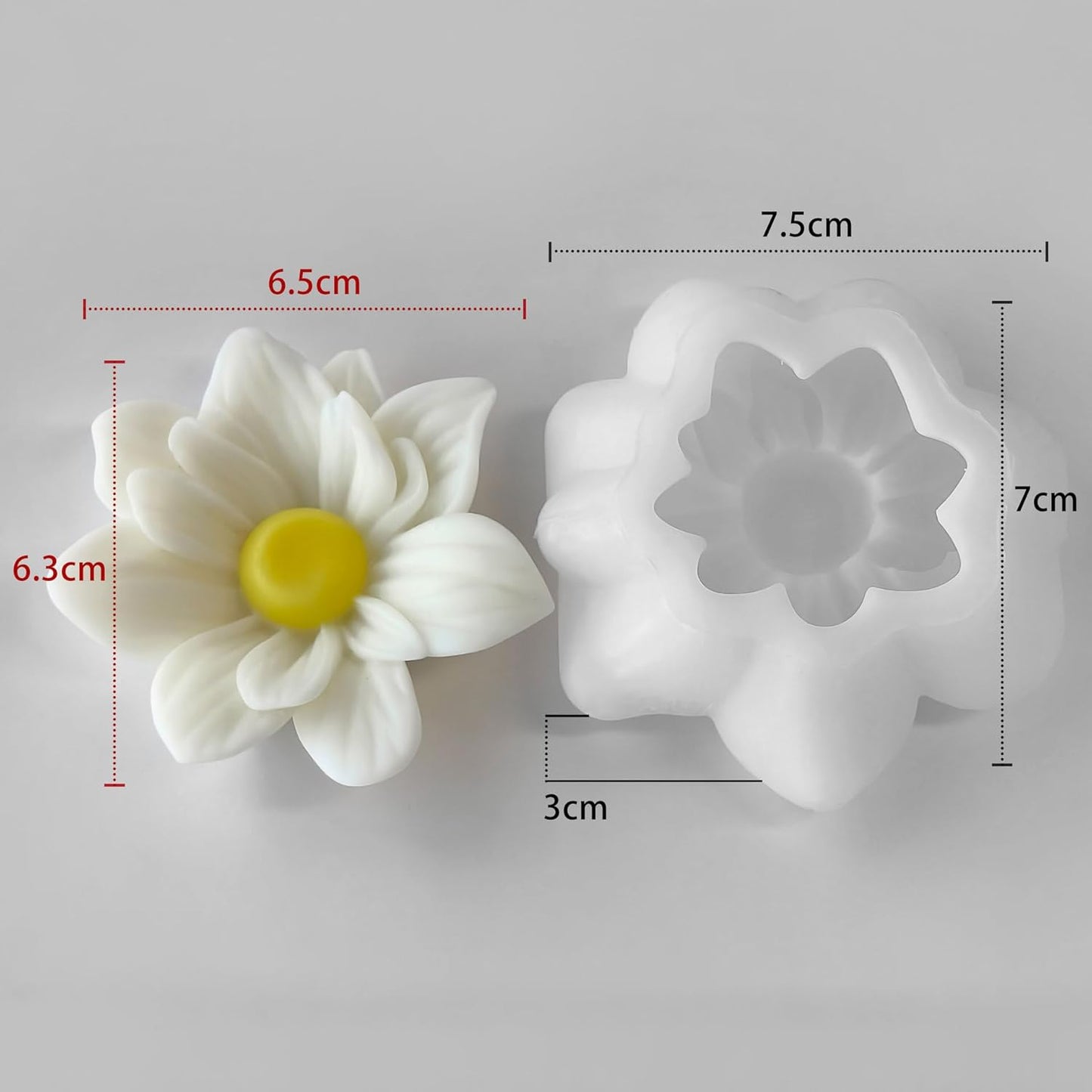 2 Pack Tulip Flower Succulent Peony Half Open Rose Bud Cylinder Candle & Resin Mold - Resin Casting Silicone Molds for Home Decor & Candle Making Wave Spiral Mold