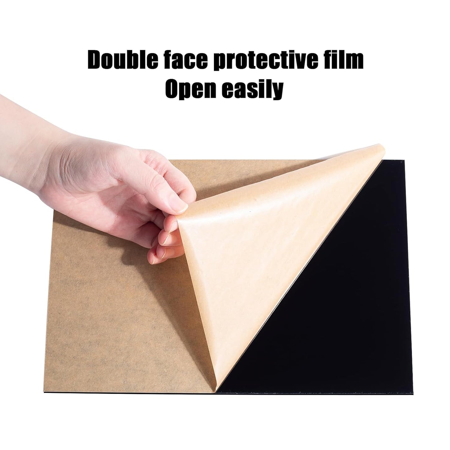 2 Pcs Black Acrylic Sheets for Laser Cutting 3mm 1/8 in Thick 8×12in Hard Acrylic Sheets with Protective Paper for Handcrafts Signs