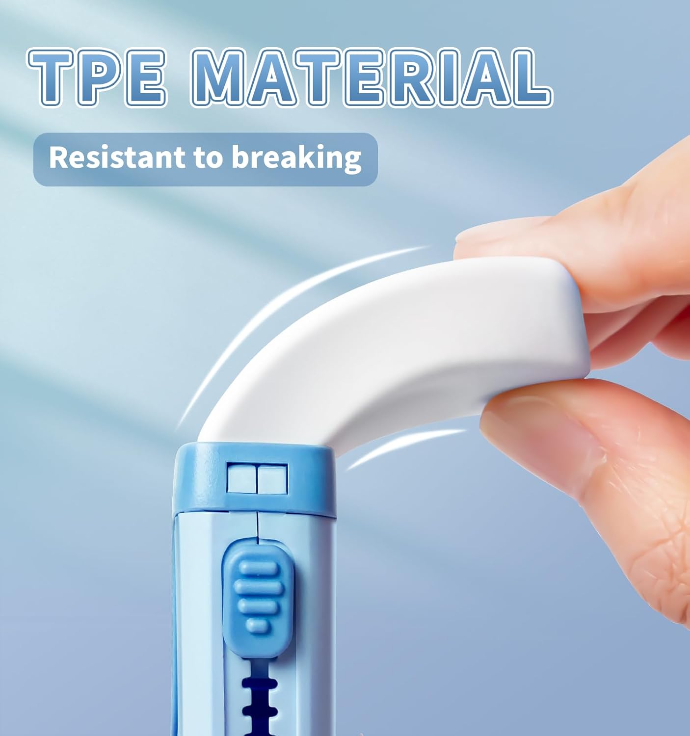 4+1 Pack Rubber Erasers Sliding Retractable Eraser, Large White Erasers for School Office Art Drawing Pencil Eraser for Kids- Blue