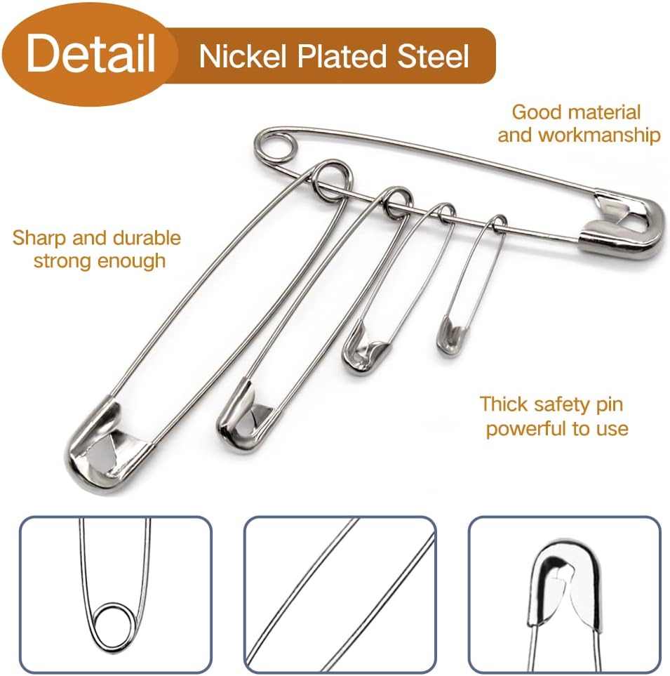 Small Safety Pins - 500 Pcs, 1.5 Inch, Bulk Pack for Clothes