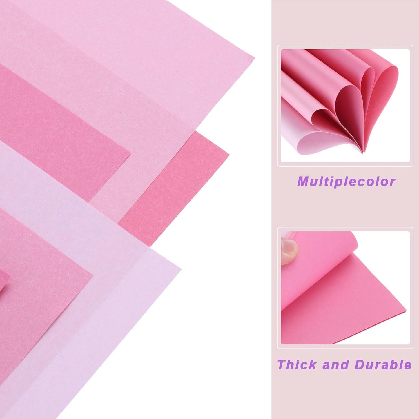 DMiotech 50 Sheets 10x10 Inch Origami Paper Large, 7 Colors Pink Square Origami Paper Easy Fold Double Sided Colored Paper for DIY Arts and Crafts