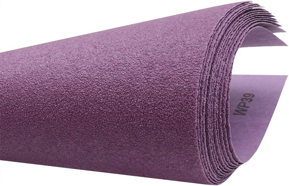 MAXMAN 400 Grit Sandpaper 20 PCS, Wet Dry Sandpaper Sheets 9 x 11 Inch, Sand Paper for Wood Furniture, White Fused Alumina Abrasive Sanding Paper for Metal, Drywall, Automotive Polishing, Purple