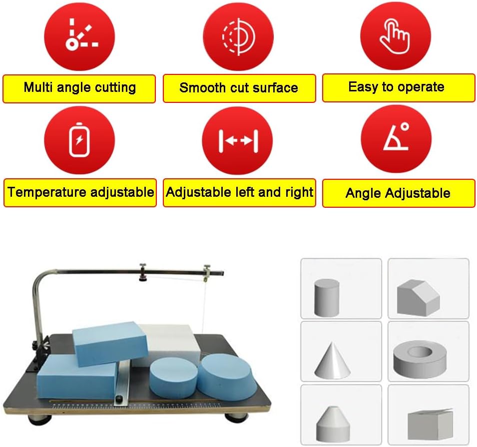 Tabletop Hot Wire Foam Cutter Hot Wire Cutter 22.8x15in Foam Sponge Cutting Machine for Styrofoam Sponge EPE Ribbon KT Board Adjustable Angle and Temperature 110V 24W