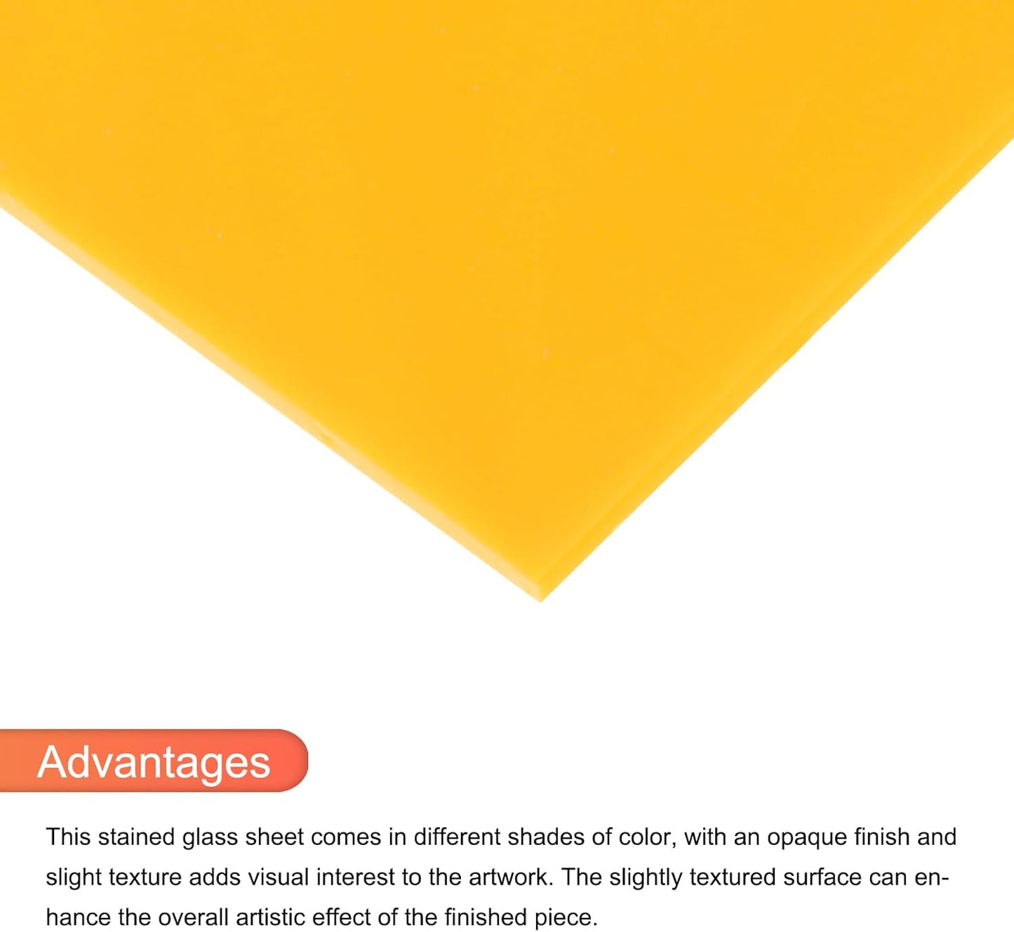 MECCANIXITY 2 Pcs Stained Glass Sheet Mosaic Tile 7.9 Inch x 5.9 Inch Lemon Yellow Stained Glass Sheets for Crafts DIY Art Project