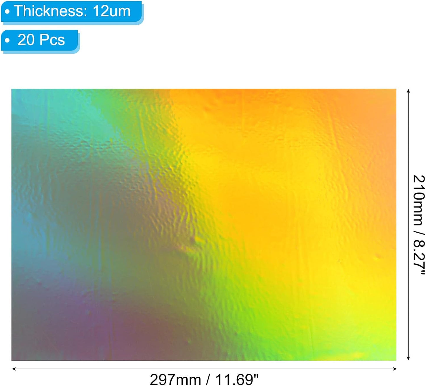 PATIKIL 11.7x8.3" Hot Stamping Foil Paper Sheet, 20 Sheets A4 Heat Transfer Hot Stamping Paper Foil for Leather DIY Logo Decor Craft Gift Package Scrapbook Card, Laser Gold