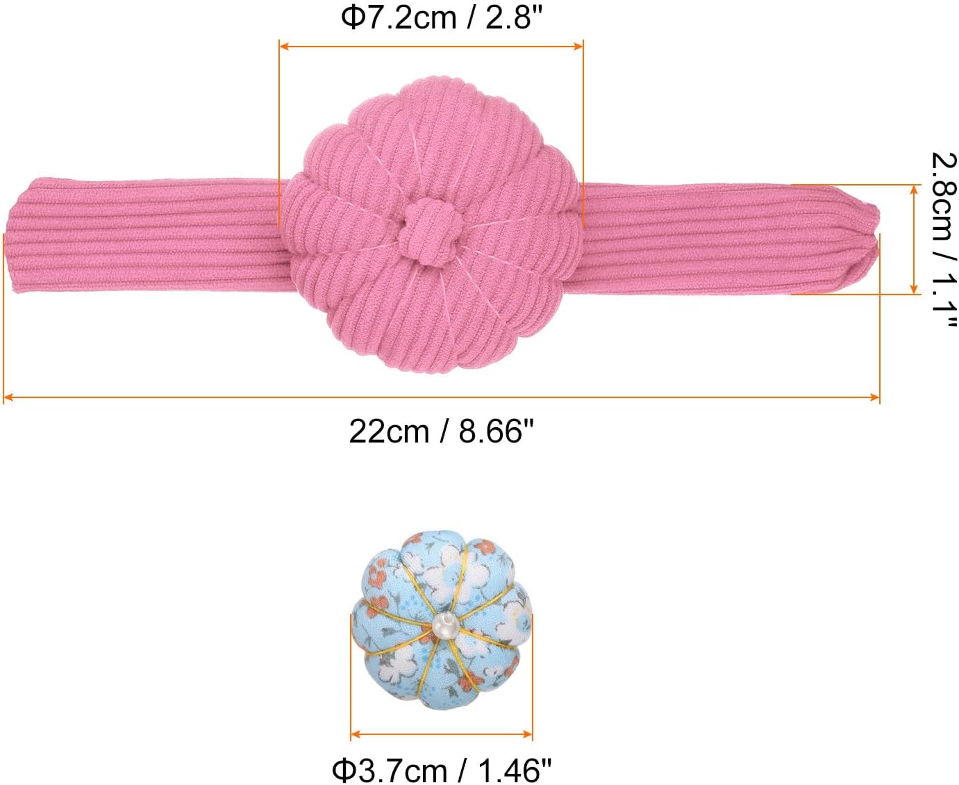 HARFINGTON Wrist Pin Cushions, Sewing Needle Pin Cushion Adjustable Strap with Elastic Strap Finger Ring Pincushions Fit All Wrist Sizes for Sewing Quilting Needlework DIY Crafts, Pink/Blue