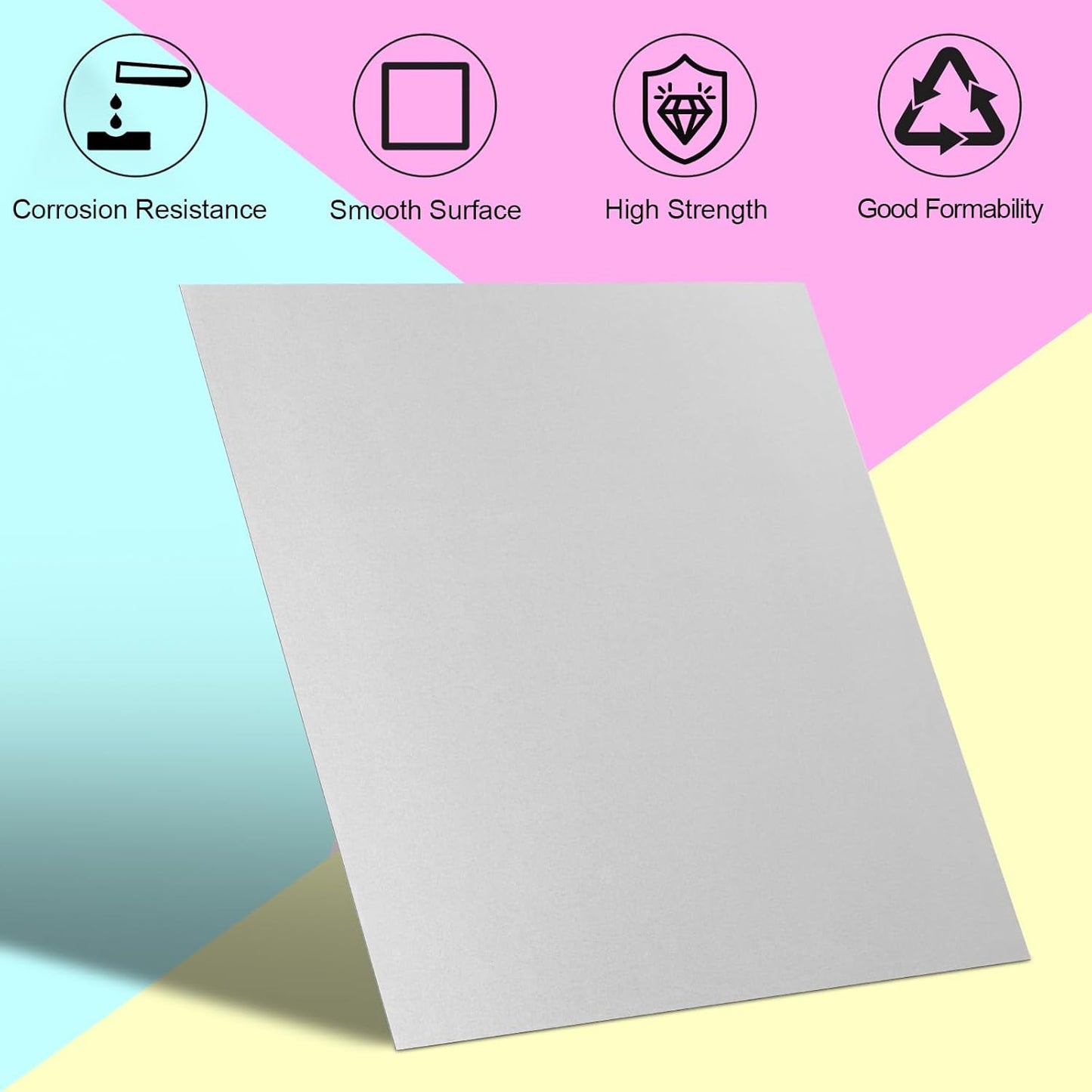 Galvanized Metal Sheet 12" x 12" x 1/32" Inch Galvanized Steel Sheet Plates for Magnetic Mount Board Wall 20GA(0.80MM) Galvanized Steel Plate Panels Stock for Roof Flashing Fixing Repair, Crafts, DIY