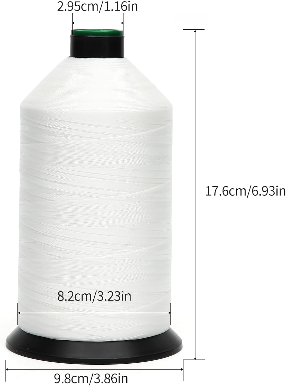 Extra Strong Bonded Nylon Thread #92 Tex90 – 16 OZ, 4200yds, Versatile Stitching Solution for Leather, Upholstery, Canvas Repair and More (White)