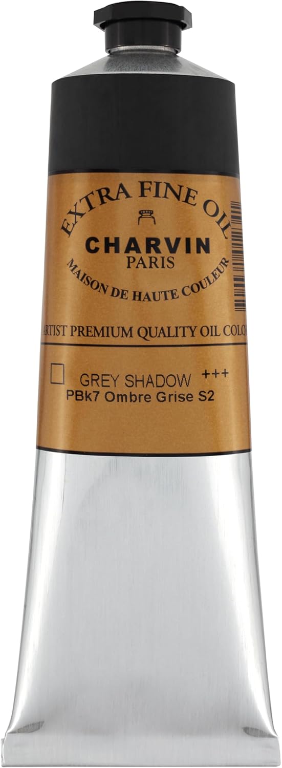Charvin Extra Fine Oil Paint, Grey Shadow 150 ml - Triple-Milled, Rich Texture, Poppy Oil-Based, Light-Fast, Handmade, Archival Quality