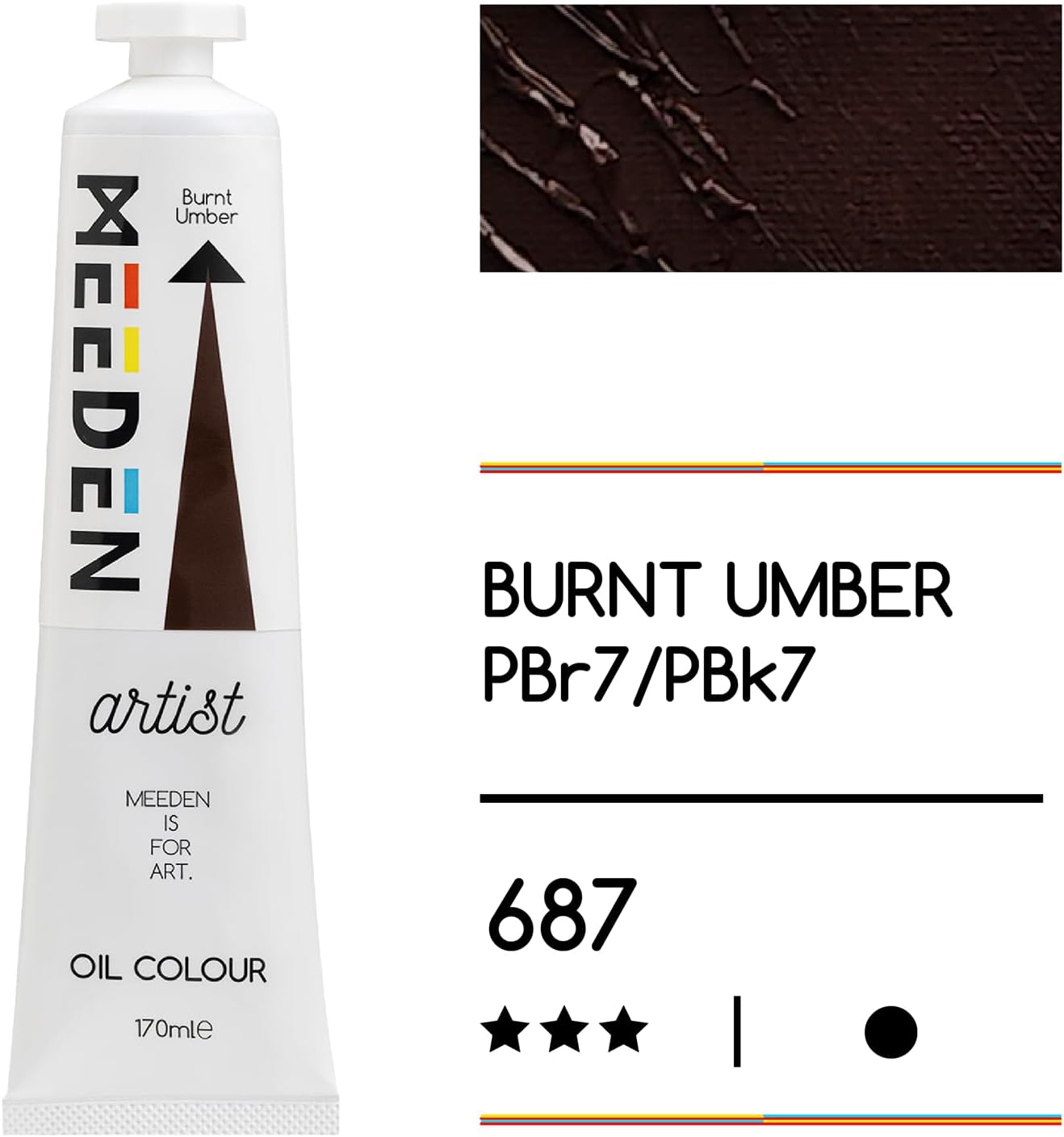 MEEDEN Artist Grade Oil Paint: Burnt Umber - 170ml/5.7oz Tube - Professional Art Paints for Canvas Painting